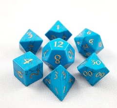 First Tier Gemstone Polyhedral Dice Set - Blue Turquoise