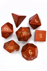 First Tier Gemstone Polyhedral Dice Set - Red Jasper