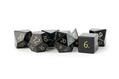 First Tier Gemstone Polyhedral Dice Set - Black Obsidian