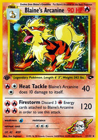 Blaines Arcanine - 1/132 - Holo Rare - 1st Edition