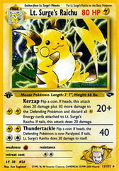 Lt. Surge's Raichu - 11/132 - Holo Rare - 1st Edition