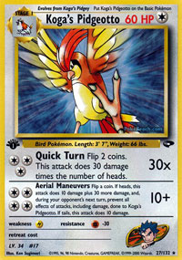 Kogas Pidgeotto - 27/132 - Rare - 1st Edition