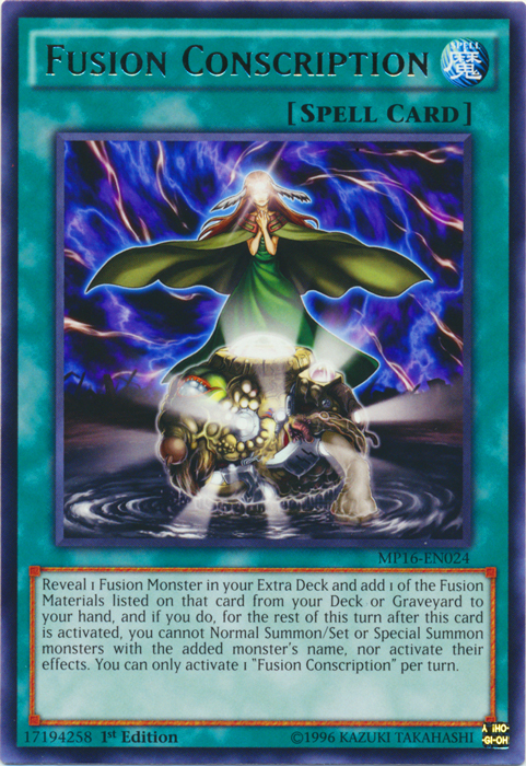 Fusion Conscription - MP16-EN024 - Rare - 1st Edition