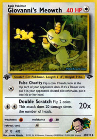 Giovannis Meowth - 43/132 - Uncommon - 1st Edition