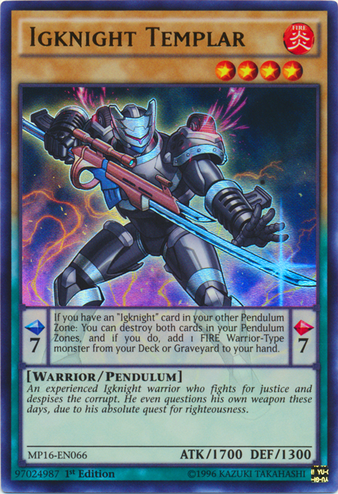 Igknight Templar - MP16-EN066 - Ultra Rare - 1st Edition