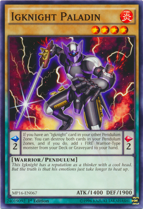 Igknight Paladin - MP16-EN067 - Common - 1st Edition