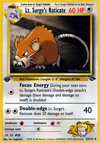 Lt. Surges Raticate - 53/132 - Uncommon - 1st Edition