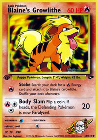 Blaines Growlithe - 62/132 - Common - 1st Edition