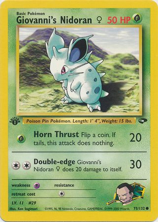 Giovannis Nidoran♀ - 75/132 - Common - 1st Edition