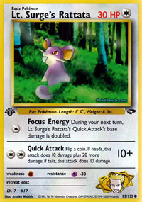 Lt. Surges Rattata - 85/132 - Common - 1st Edition