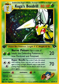 Kogas Beedrill - 9/132 - Holo Rare - 1st Edition