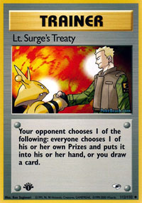 Lt. Surges Treaty - 112/132 - Uncommon - 1st Edition