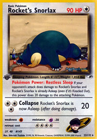 Rockets Snorlax - 33/132 - Rare - 1st Edition