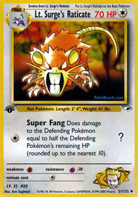 Lt. Surges Raticate - 51/132 - Uncommon - 1st Edition