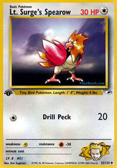 Lt. Surge's Spearow - 52/132 - Uncommon - 1st Edition