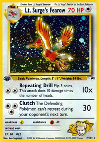 Lt. Surges Fearow - 7/132 - Holo Rare - 1st Edition