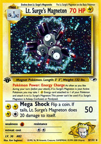 Lt. Surges Magneton - 8/132 - Holo Rare - 1st Edition