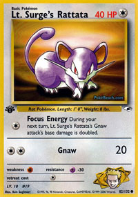 Lt. Surges Rattata - 82/132 - Common - 1st Edition