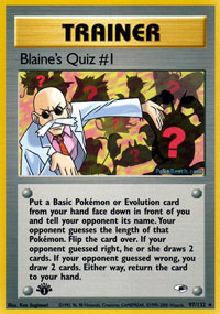 Blaines Quiz #1 - 97/132 - Rare - 1st Edition