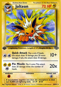 Jolteon - 20/64 - Rare - 1st Edition