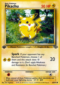 1st edition Pikachu, fat Pikachu, popular Raichu