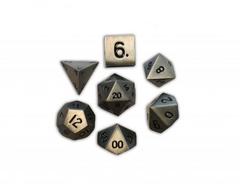 Aged Mithral 7 Piece RPG Metal Dice Set