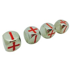 Fate Dice  -  Lycanthrope Silver Pack of 4 Metal