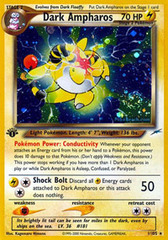 Dark Ampharos - 1/105 - Holo Rare - 1st Edition