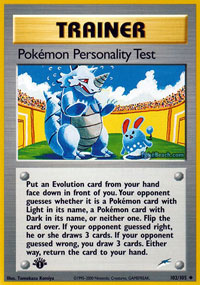 Pokemon Personality Test - 102/105 - Uncommon - 1st Edition