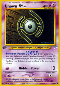 Unown [H] - 28/105 - Rare - 1st Edition