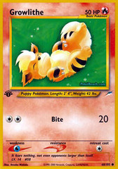 Growlithe - 68/105 - WotC era Neo Destiny Common - 1st Edition