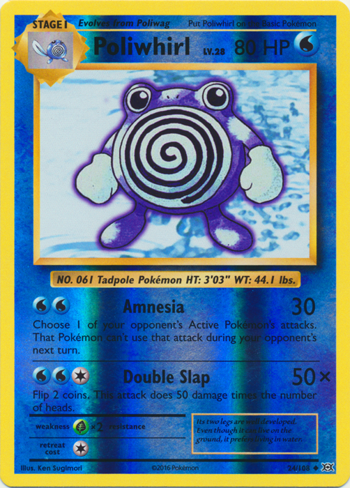 Poliwhirl - 24/108 - Uncommon - Reverse Holo