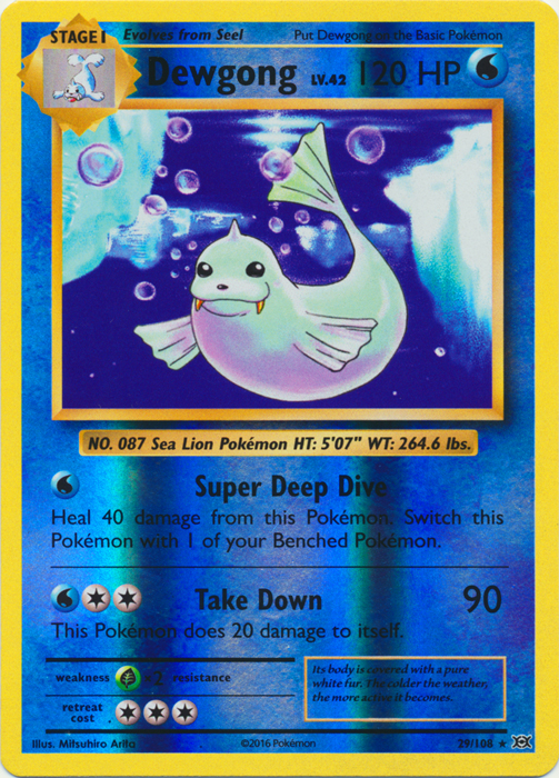 Dewgong - 29/108 - Rare - Reverse Holo