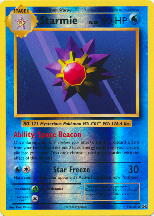 Starmie - 31/108 - Rare - Reverse Holo