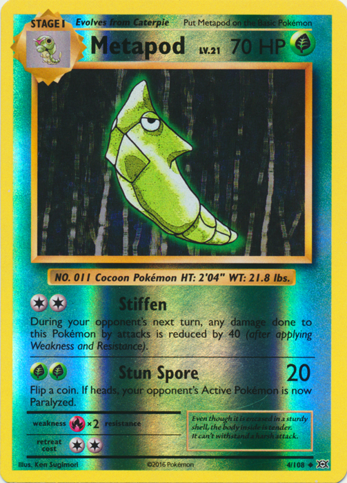 Metapod - 4/108 - Uncommon - Reverse Holo