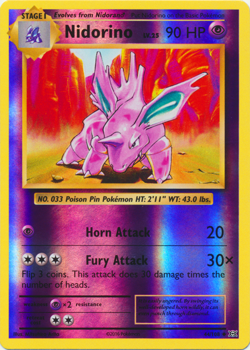 Nidorino - 44/108 - Uncommon - Reverse Holo