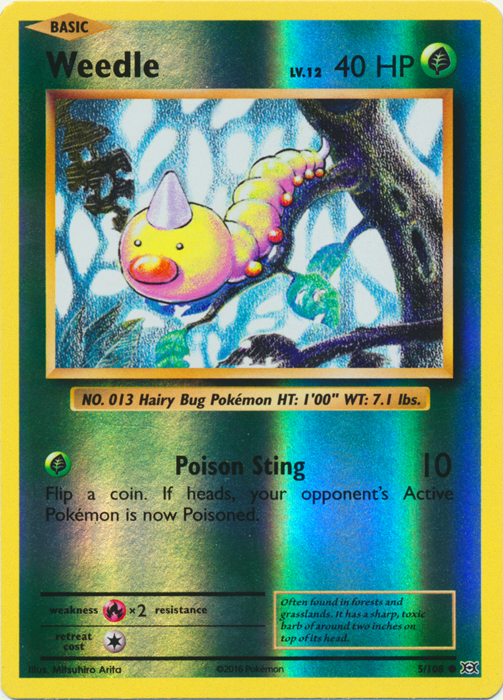 Weedle - 5/108 - Common - Reverse Holo