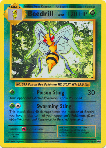 Beedrill - 7/108 - Rare - Reverse Holo