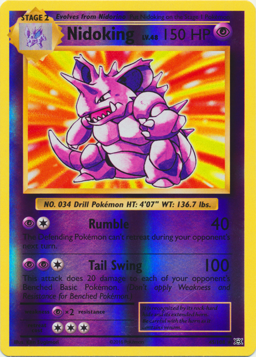 Nidoking - 45/108 - Rare - Reverse Holo