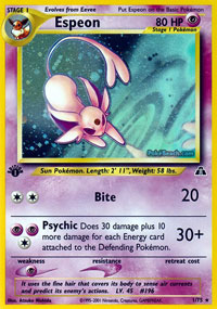 Espeon - 1/75 - Holo Rare - 1st Edition