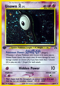 Unown [A] - 14/75 - Holo Rare - 1st Edition