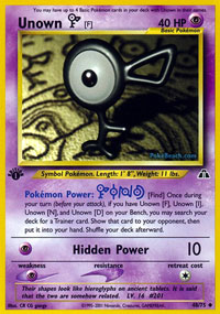 Unown [F] - 48/75 - Uncommon - 1st Edition