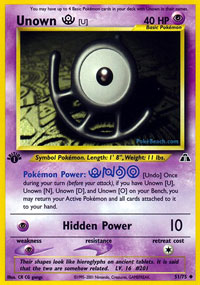 Unown [U] - 51/75 - Uncommon - 1st Edition