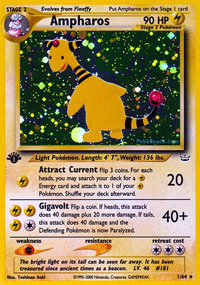 Ampharos - 1/64 - Holo Rare - 1st Edition