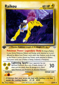 Raikou - 22/64 - Rare - 1st Edition