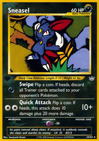 Sneasel - 24/64 - Rare - 1st Edition