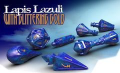 PolyHero Wizard Set - Lapis Lazuli with Glittering Gold