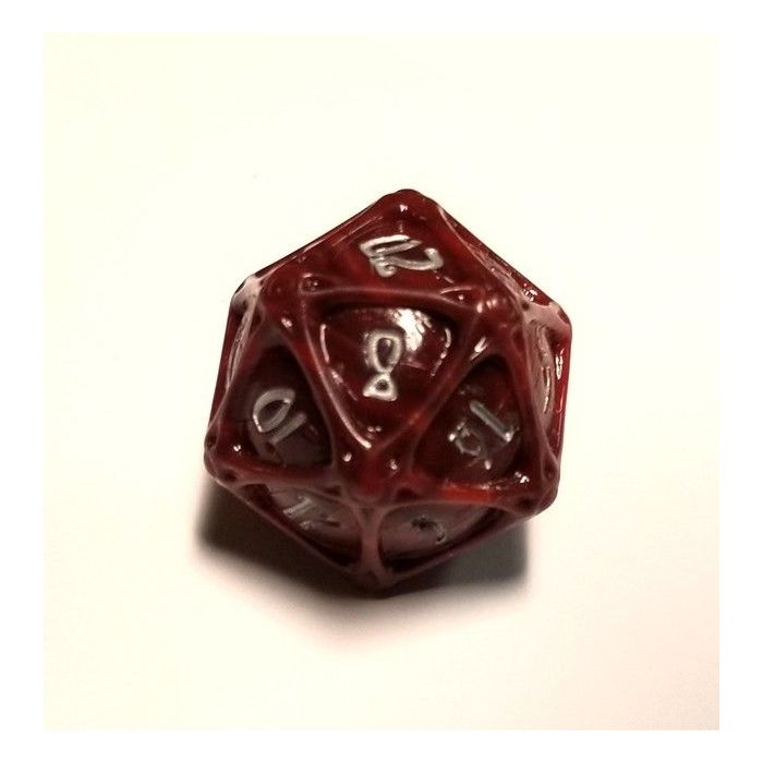 PolyHero - 1d20 Orb - Heartwood with Moonsilver
