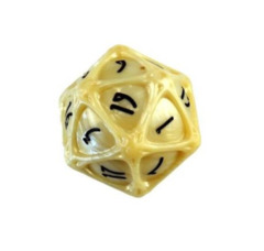 PolyHero - 1d20 Orb - Parchment with Black Ink