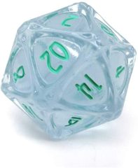 PolyHero - 1d20 Orb - Ethereal ice with Burning Blue